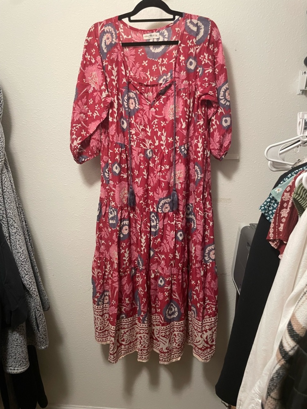 Natural Life Auguste Boho Maxi Dress Size Medium Cotton Flowy